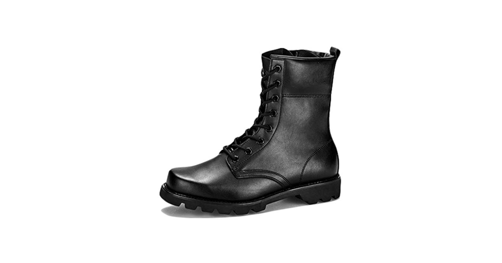 A1K1M31piu1uguale3×干場BLACK MILITARY Tactical Boots For Men Women- Black Leather Waterproof High