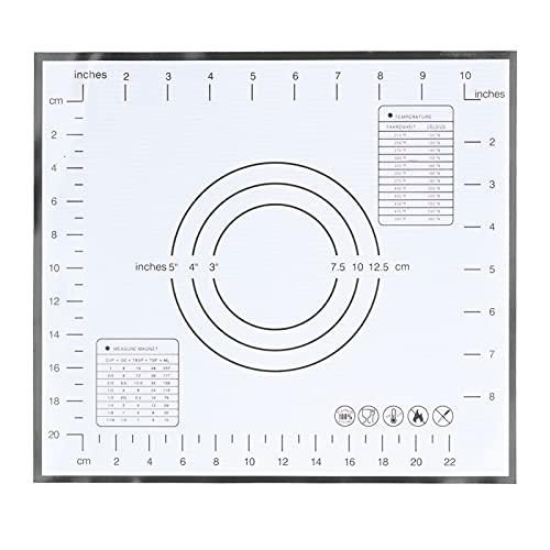ANKROYU Alfombra de hornear silicona estera de masa resistente al calor sin deslizamiento con escala de medición para pastelería de cocina para hornear 29x26 cm Silicona de grado a (【Negro】 29*26 cm)