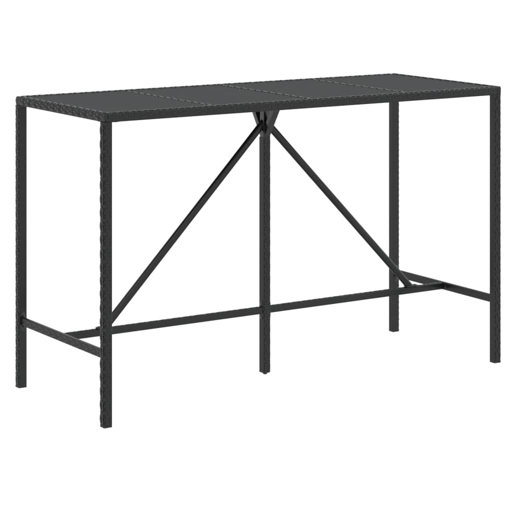 KCCKOM Bar Table with Glass Top Black 70.9