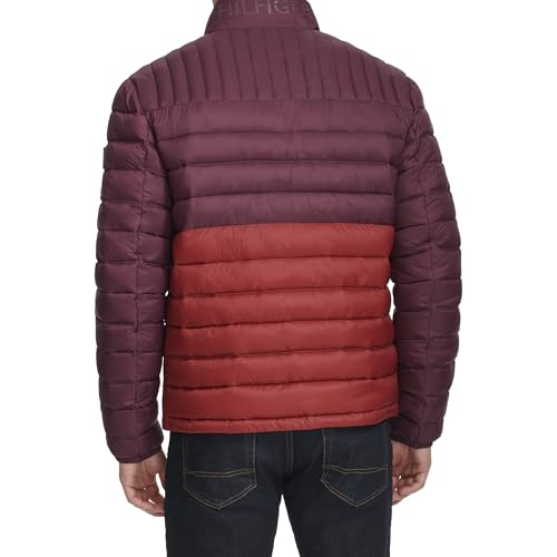 Image of Tommy Hilfiger Mens Embroidered Logo Puffer Jacket