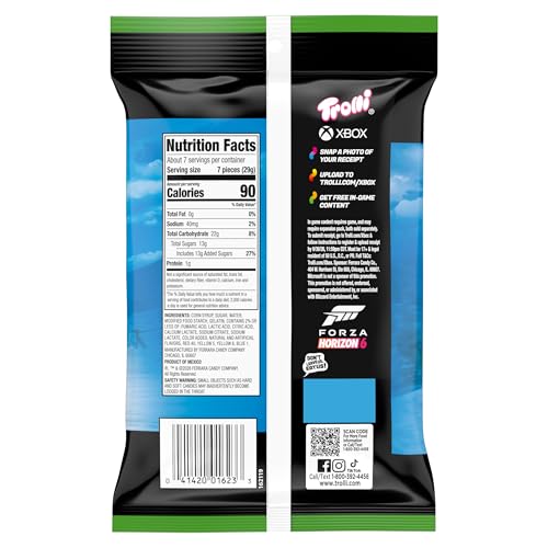 Image of Trolli Sour Brite Crawlers Candy, Cherry-Lemon, Strawberry-Grape & Orange-Lime, Sweet and Sour, Gummy Worms, 7.2 oz