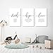Faith Hope Love Bible Verse Printed Canvas Wall Art Set of 3 Prints, Scripture Quote Hebrews 11, Jeremiah 29, John 3 16, Living Room Christian Decor Framed Ready to Hang
