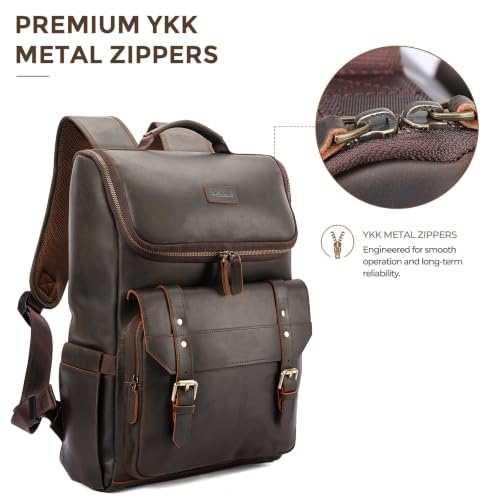 Polare Full Grain Leather Backpack for Men – Daypack for Business Travel - Image 3