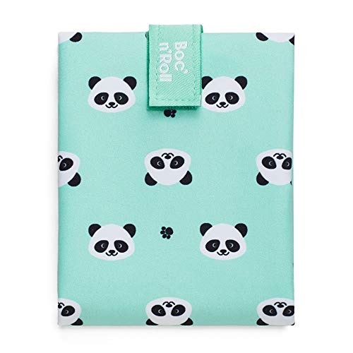 Roll'eat - Boc'n'Roll Animals | Bolsa lanche infantil suporte de bolachas, invólucro reutilizável e ecológico sem BPA, Panda