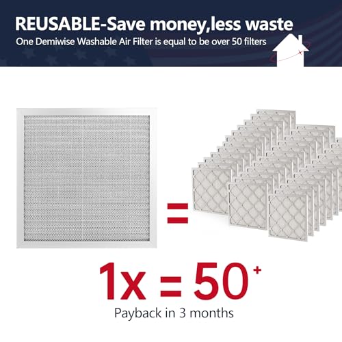 Image of 14x14x1 Electrostatic Air Filter, 8 Stage Washable Aluminum AC /HVAC Furnace Filter, Reusable Lifetime Permanent Air Filter, Easy to Clean,Increases Airflow(Actual Size:13.50x13.50x0.82)