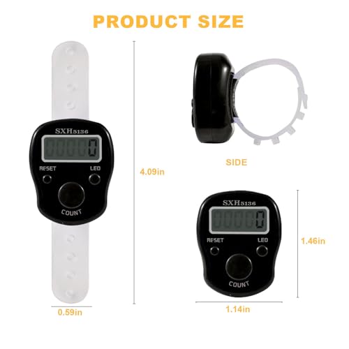 Image of TESEAS Electronic Finger Counter, 6 Pack Digital Tally Counter Clicker with Led, Resettable 5 LCD Digit Display Hand Tally Counter Counting for Golf,Goods Counting,Lap & Knitting