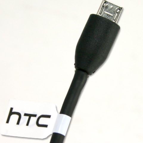 HTC Micro USB Data Cable DC-M400 for HD2, Aria, Legend, Desire A8181, Wildfire, 4G Evo Supersonic and Droid Incredible - Non-Retail Packaging - Black