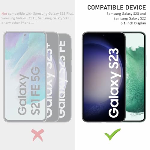 Image of SupCares Tempered Glass for Samsung Galaxy S22 and Galaxy S23 (6.1 Inch) With Installation Kit | Military-Grade Gorilla Screen Protector | Edge to Edge Coverage | Black