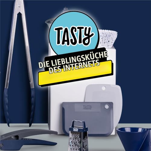 Foto von Tasty 2-tlg. Teigkarten Set - Kunststoff PP Teigschaber in Dunkelblau & Grau - Ideal zum Ausschaben, Glattstreichen & Verzieren Ihrer Backwaren