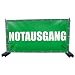 Produktbild (Mesh) Notausgang Bauzaunbanner, Sichtschutz, Windschutz, Zaunblende, Festival Banner, 340 x 173 cm, DRUCKUNDSO