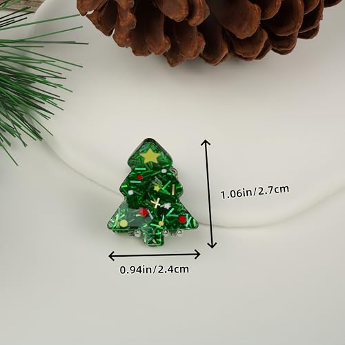 10 piezas mini clip de uñas navideñas para mujer con diseños de árbol de navidad, guantes, hombre de jengibre, muñeco de nieve y Santa Claus - accesorios de pelo para fiestas y regalos para niñas miniatura 3