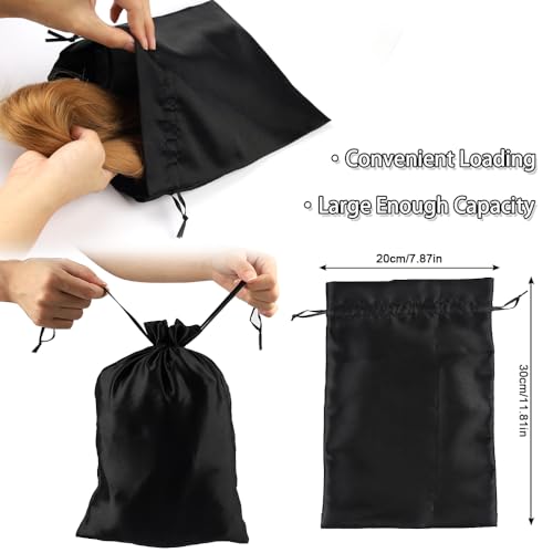 Hair Extension Tool Silk Stain Wig Storage Bag Hair Extension Bags with Drawstring Travel Pouches Bags Weft Carrying Storage Bags Gift Packaging3