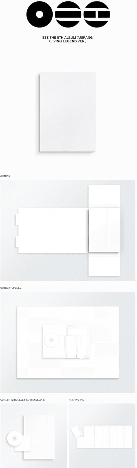 B.T.S ARIRANG [Rooted In Korea + Music + Living Legend 3 Ver. Set] The 5th Album + Extra Photocards