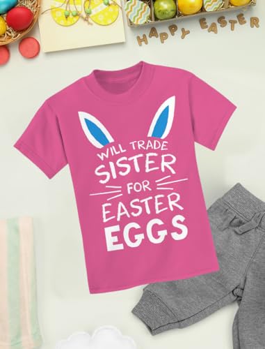 Tstars Will Trade Sister for Easter Eggs Funny Sibling Easter T-Shirt for Toddler & Youth Boys & Girls4