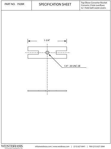Westbrass 792BR Bathtub Drain Assembly Top Elbow Converter Bracket, Unfinished, 1 Pack - Image 2