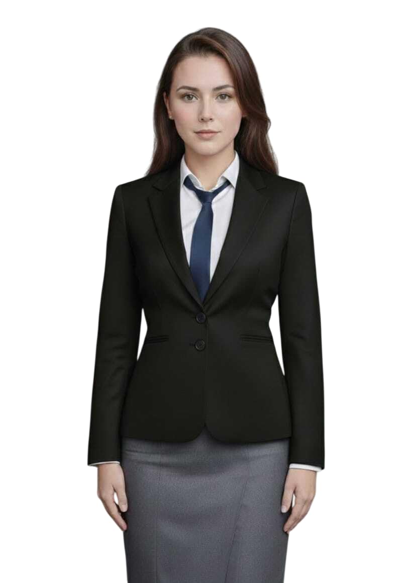 Women Cotton Blend Solid Single Breasted Blazer with Notched Lapel | Full Sleeves, Button Closure, Regular Fit Formal Blazer for Womens & Girls | Lightweight & Breathable Fabric (Black)_44-image-49