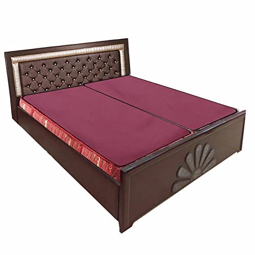 Image of The Furnishing Tree Mattress Protector /Waterproof Bedsheet Size WxL 36x75 inches Set of Two for Double Bed Polyester Maroon