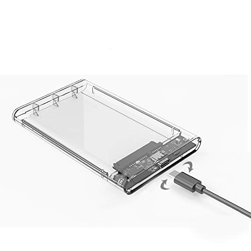 Caja externa transparente para disco duro SATA 2.5" Type C miniatura 3