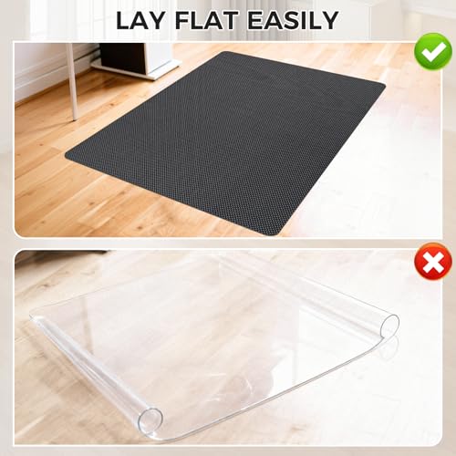 Image of Sycoodeal Chair Mat, 40 inch x 48 inch Office Chair Mat for Hardwood and Tile Floor, Heavy Duty Floor Protector for Rolling Chairs, Non-Slip,Computer Mat for Home Office(Grey)