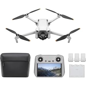 DJI Mini 3 Fly More Combo (DJI RC) – Lightweight 3x Mechanical Gimbal Mini Camera Drone with 4K HDR Video, 3 batteries for 114-min Flight Time, Vertical Shooting, 32800ft (10km) Video Transmission