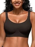 Cuteio Bras for Women No Underwire, Full Coverage Seamless Comfortable Bralette with Support and Lift, Wireless Padded Bra Black