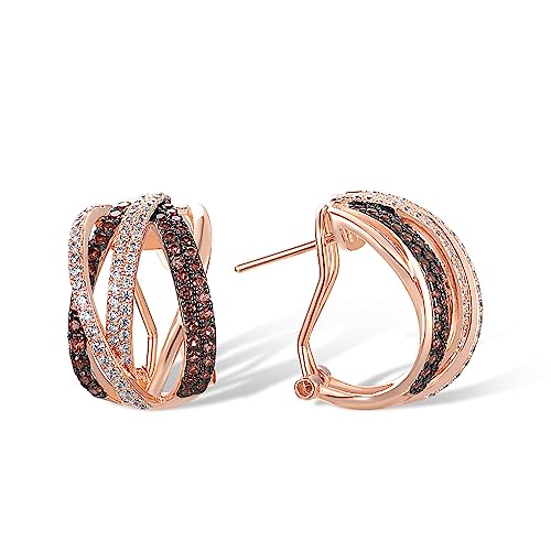 Santuzza 925 Sterling Silver Twisted Omega Back Earrings for Women2