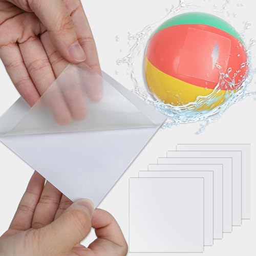 6 Stück Aufblasbares Reparaturset wasserdicht, 3.5inch Quadratisch TPU Pool Reparaturband, Reparaturband für Luftmatratze, Hüpfburg, aufblasbares Spielzeug, Zelt, Schwimmring, Heavy Duty