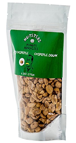 Sweet Chipotle Peanuts from Nutsterz, Bag of Sweet Smokey Peanuts with Chipotle Pepper Spice and Sweet Pepper, Gourmet Flavored Peanuts, Healthy, Delicious, and Nutritious Bag Nuts (6.24 Ounce Bag)