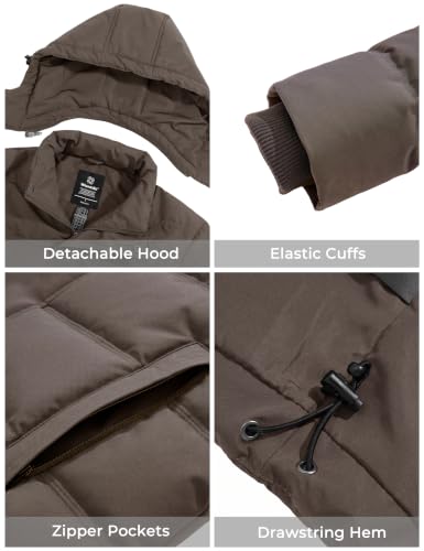 Image of wantdo Men's Puffer Jacket Hooded Winter Coat Warm Thicken Winter Jacket