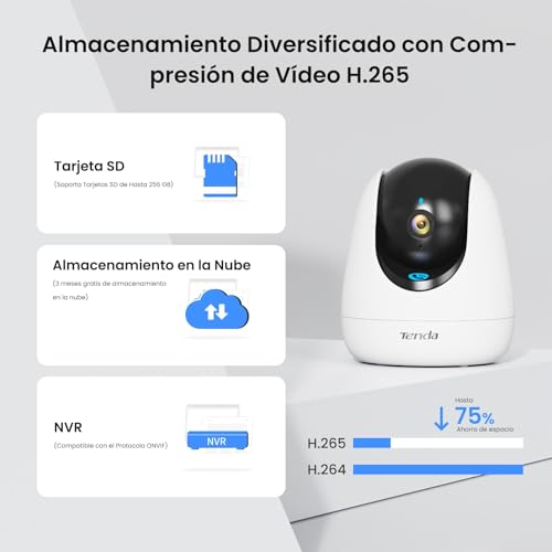 Image of Tenda RP3 Pro Indoor Security Camera, 3MP Ultra HD, 360 Panoramic Coverage, App Remote Control, One-Touch Calling, Motion Detection, Night Vision
