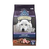 Blue Buffalo Wilderness 31 g Protein, Meat Rich Natural Dry Senior Dog Food, Lamb, Chicken-Free Formula, 4.5lb Bag