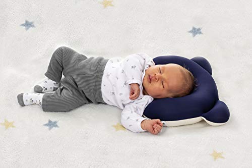 Almofada Ergonômica Para Cabeça Ursinho -Azul, Baby Pil, Azul, Pequeno