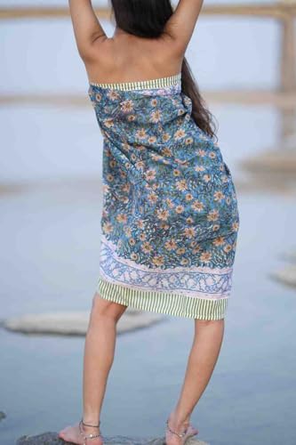 Beach Wrap Pareo, Hand Block Printed Cotton Sarong, Long Scarf, Large Sarong, Cover Up, Soft Fabric Scarf, Fashion Shawl Beach Sarong4