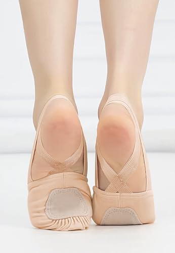 Women's Stretch Canvas Half Dance Soles Pirouette Lyrical Turners Ballet Shoes3