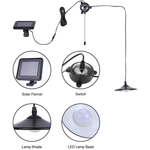 Mlamat Solar Pendant Light Solar LED Chandelier with Remote Control for Yard Patio Balcony