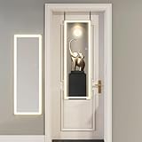 GlasFlength 47'x16' Wall Mounted Mirror with LED Lights, Over The Door LED Mirror, Full Body Mirror, Door Hanging Mirror with 3 Color Dimmable Lighting for Living Room and Bedroom, Sliver