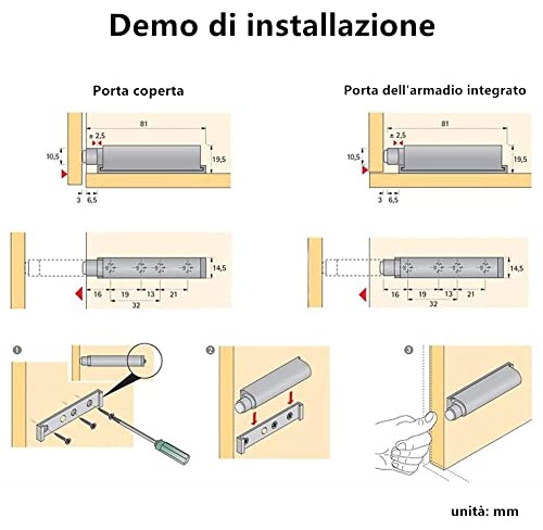 LATRAT 10 Pieces Push Pull System for Doors Closure Push Pull Doors Magnetic Latch for Opening/Closing the Door with Simple Push Button - Image 2