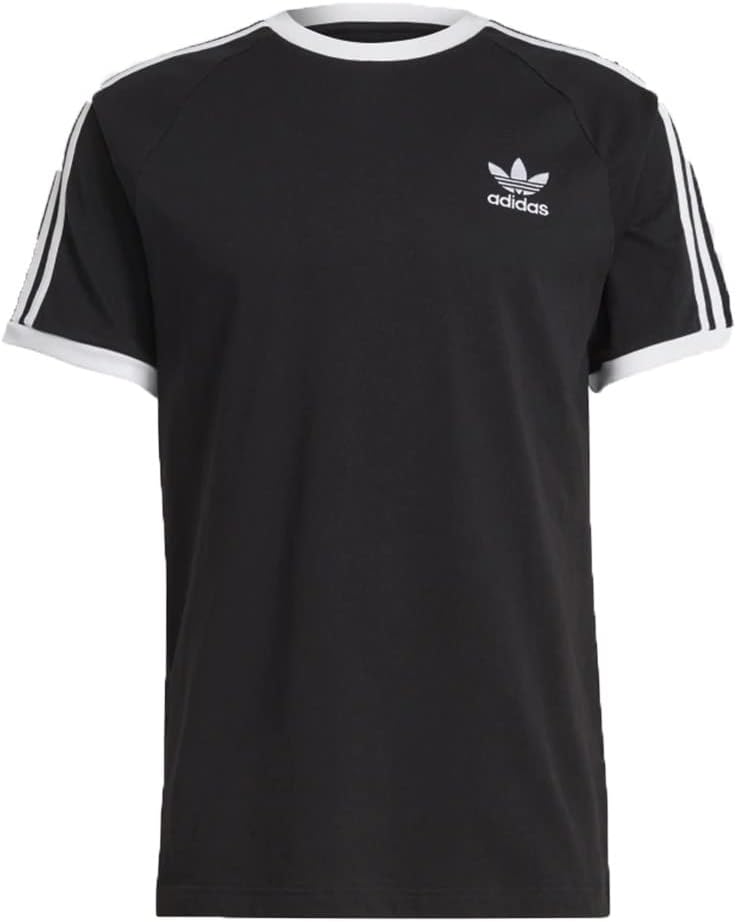 adidas Men's 3-stripes Tee T Shirt, Black, M UK