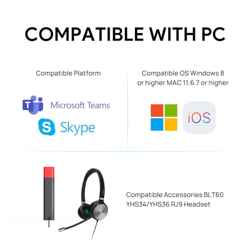 Image of Yealink MP45 Microsoft Teams Certified USB Desk Phone | NOT SIP /VoIP Compatible | Plug & Play,Powered by Computer via USB-A /C | Dedicated Teams /Skype Device.