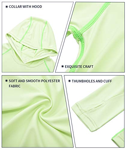 Image of Youth UPF50+ Sun Shirts Rashguard Quick Dry Long Sleeve Hoodies T-shirts for Workout Thumbholes