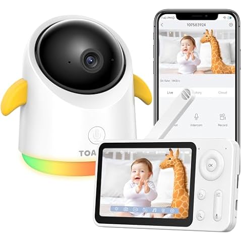 Baby Monitor with Camera and Audio WiFi/No WiFi: Baby Monitor WiFi Smartphone APP Control NightVision 4.3' Screen Smart Video Baby Monitor with Remote PTZ 2-Way Talk Motion & Cry Alert(Only 2.4G WiFi) Cover