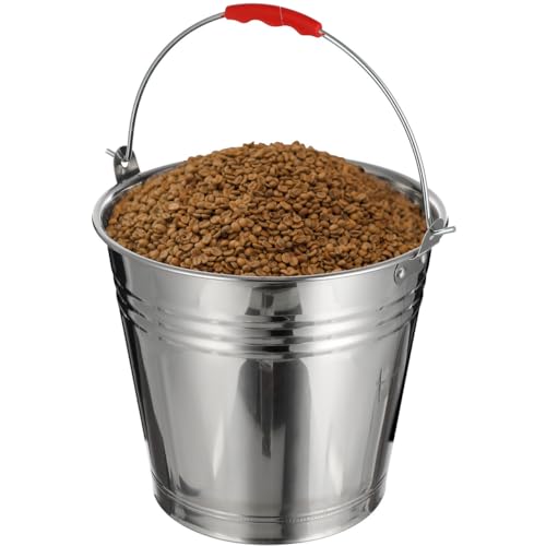 Seau avec couvercle acier inoxydable poignée stable usage domestique
