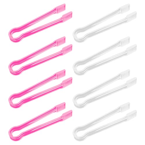 8 Pièces De Pinces À Glace En Plastique Antidérapantes, Pinces Alimentaires Antidérapantes, Pinces À Fruits Minimalistes Modernes, Pinces À Légumes Froids En Plastique, Fournitures De Cuisine.