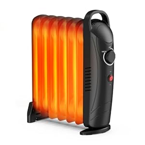 Air Choice Oil Filled Radiator Heater, 700W Portable Space Heater with Adjustable Thermostat, Electric Mini Heater Heat Up 120 Sq.Ft Quickly for Indoor use