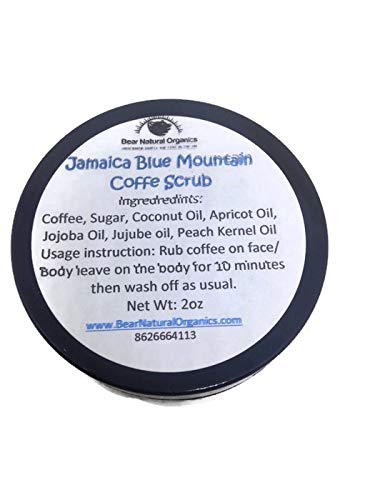 Jamaica Blue Mountain Coffee Scrub 2 Ounce Great for Stretch Marks, Cellulite, Eczema, Varicose Veins, Spider Veins, Leave you Skin Feeling Soft and Smooth
