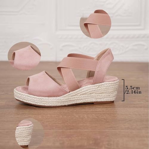 Escarpins d'été pour mariage et fête à talon compensé - 4