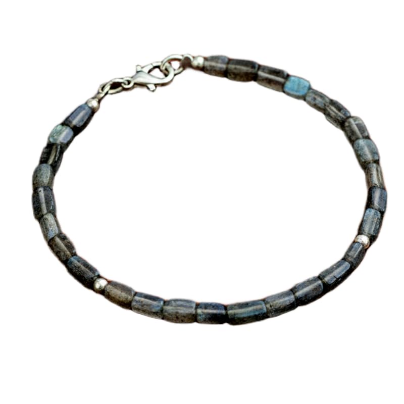 Bracelet empilable en labradorite naturelle 18 cm | Idéal pour sublimer vos compositions