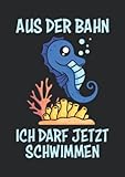 Notizbuch A5 dotted, gepunktet, punktiert mit Softcover Design: Aus der Bahn ich schwimme jetzt Seepferdchen: 120 dotted (Punktgitter) DIN A5 Seiten