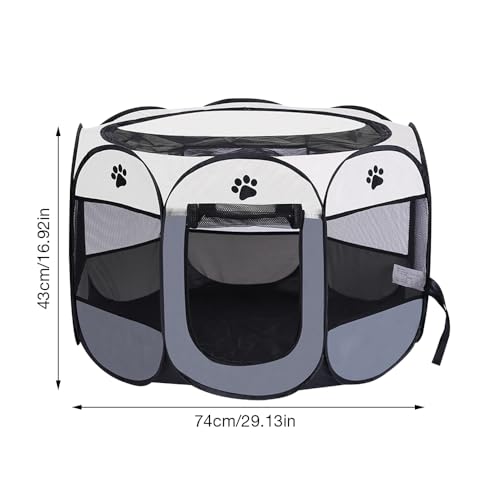 ZOYDP Welpenauslauf Faltbar, 73 x 73 x 43cm Welpenlaufstall für Drinnen, Laufstall Hund Pop-Up, Hundelaufstall für Wohnung, Hundeauslauf für Innen Hasen Katzen, Indoor/Outdoor Reisen Camping