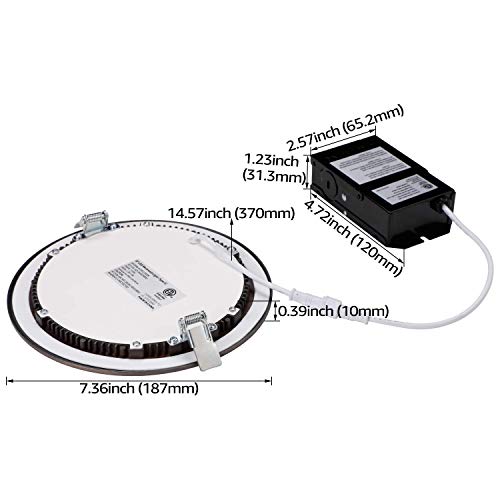 Torchstar E-Lite Series 6 Inch Ultra-Thin Led Recessed Lights With J-Box, Dimmable Canless Slim Downlight, Cri90+, Etl & Es Listed, 13.5W, 5000K Daylight, Oil Rubbed Bronze, Pack Of 6 #TOP5